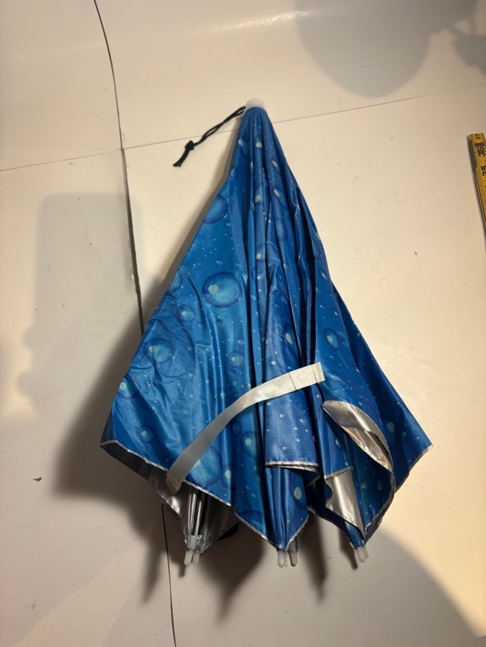 Blue Water Droplet Pattern Compact Umbrella
